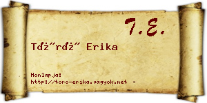 Törő Erika névjegykártya
